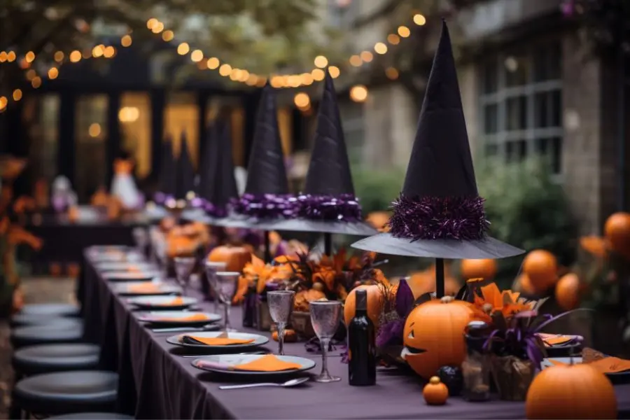 Ý tưởng trang trí mẫu bàn tiệc Halloween đẹp số 1.