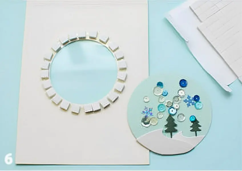 Cố định 2 phần bìa và hoàn thành thiệp noel
