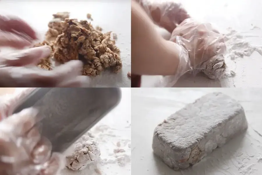 Công đoạn nhào, nặn, tạo hình cho món chè lam
