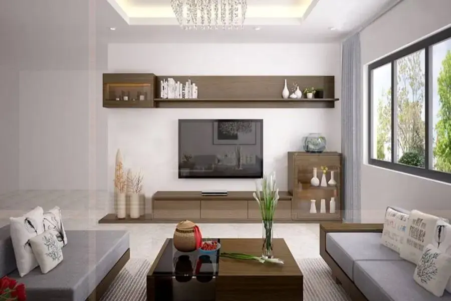 Phòng khách nhà cấp 4 với phong cách tối giản