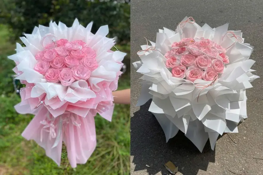 Mẫu bó hoa dáng xòe