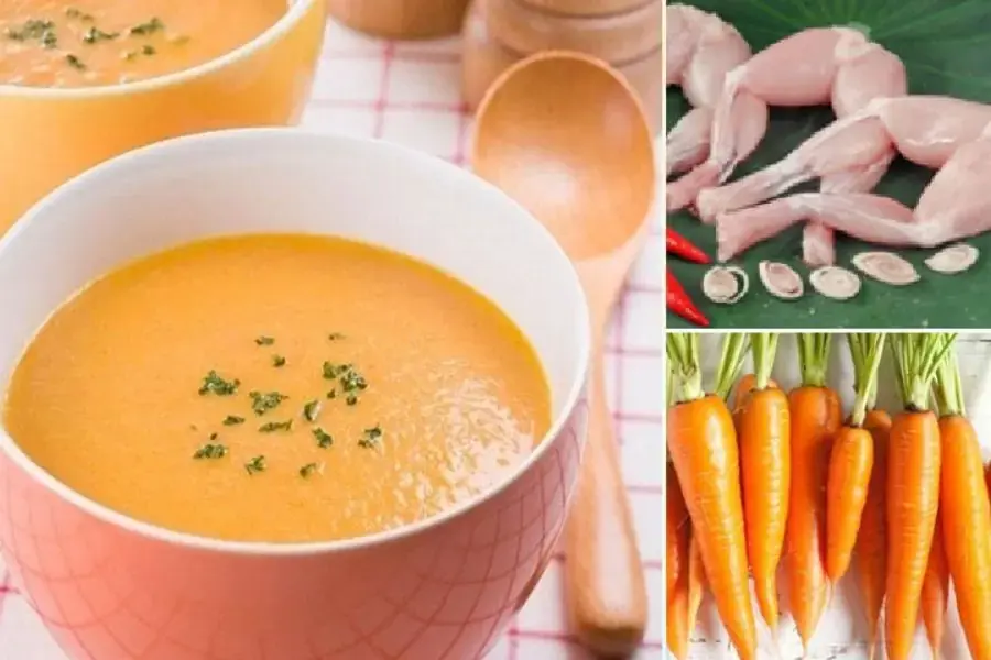 Cháo ếch cà rốt bổ dưỡng cho bé 1 tuổi