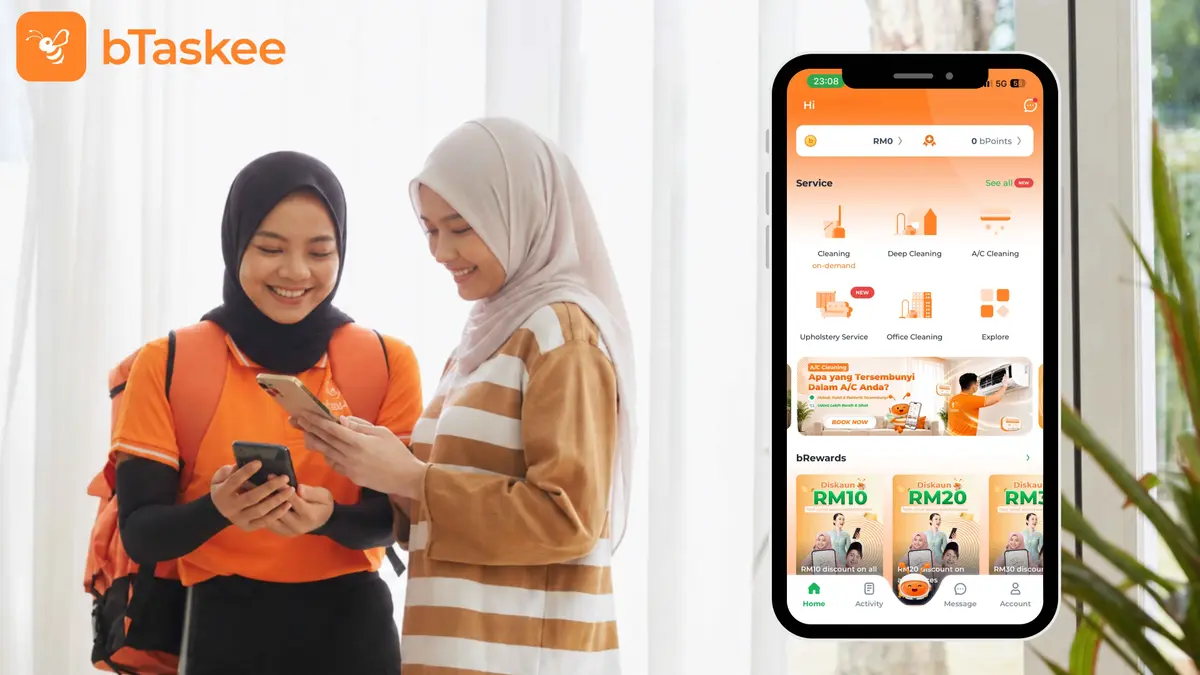 Easily book home cleaning services through the bTaskee app