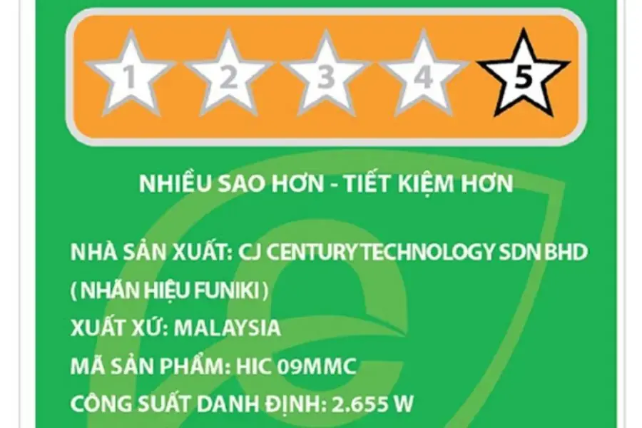 Tem năng lượng giúp bạn biết thêm thông tin chi tiết của điều hòa đang sử dụng