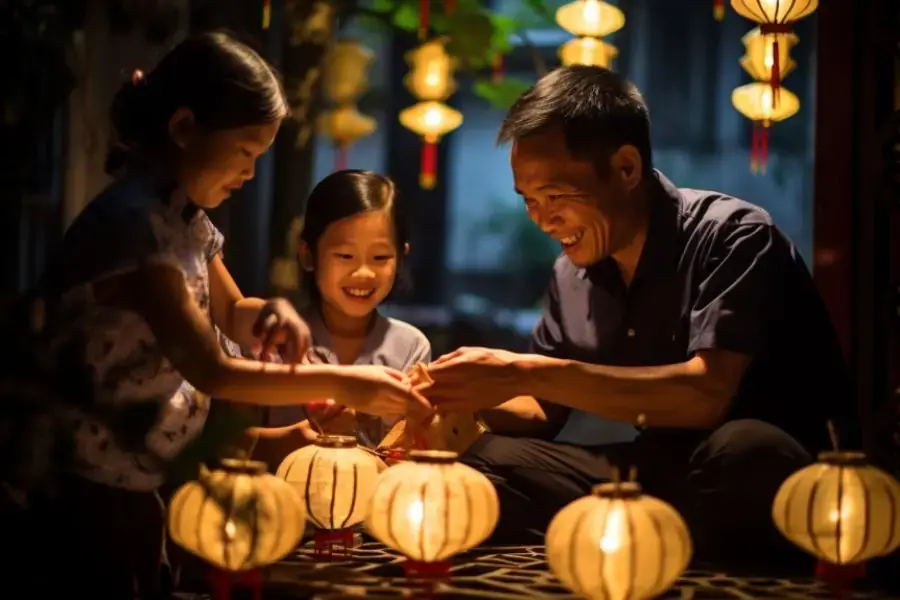 Trẻ nhỏ được mua đồ chơi Trung thu như đèn lồng, đèn ông sao,...