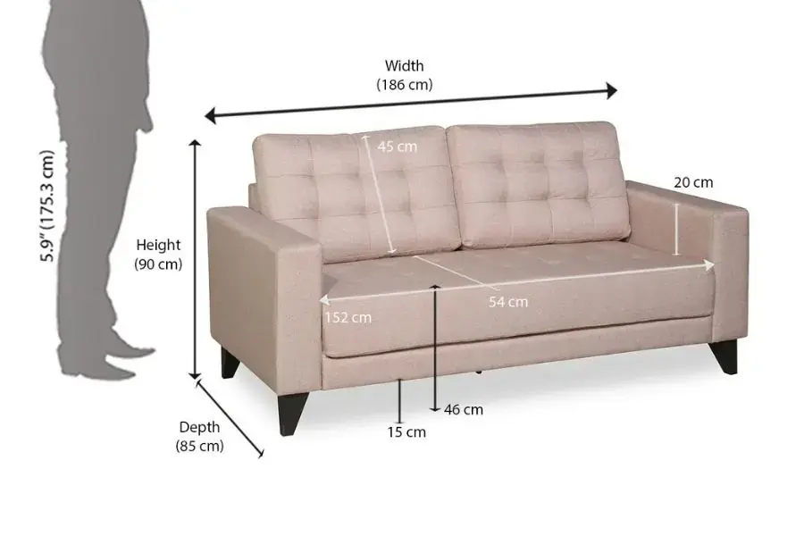 Chiều cao ghế sofa đôi chuẩn