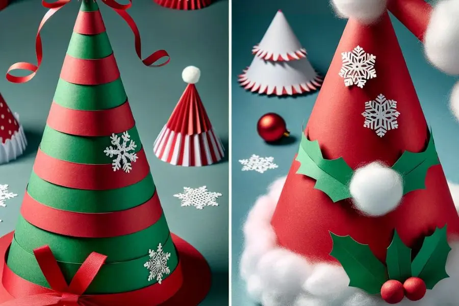 Một mẫu nón Noel tự làm đẹp khác.