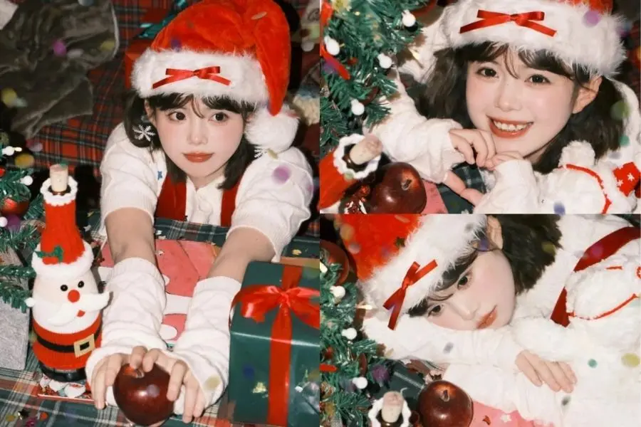 Chụp ảnh Noel phong cách dễ thương cùng phụ kiện Giáng Sinh.