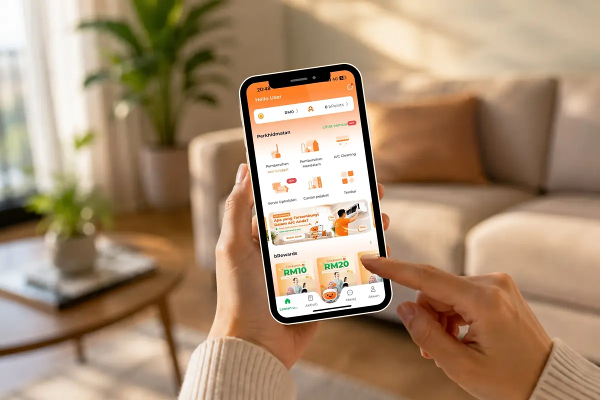 Book a home cleaning service through the bTaskee app