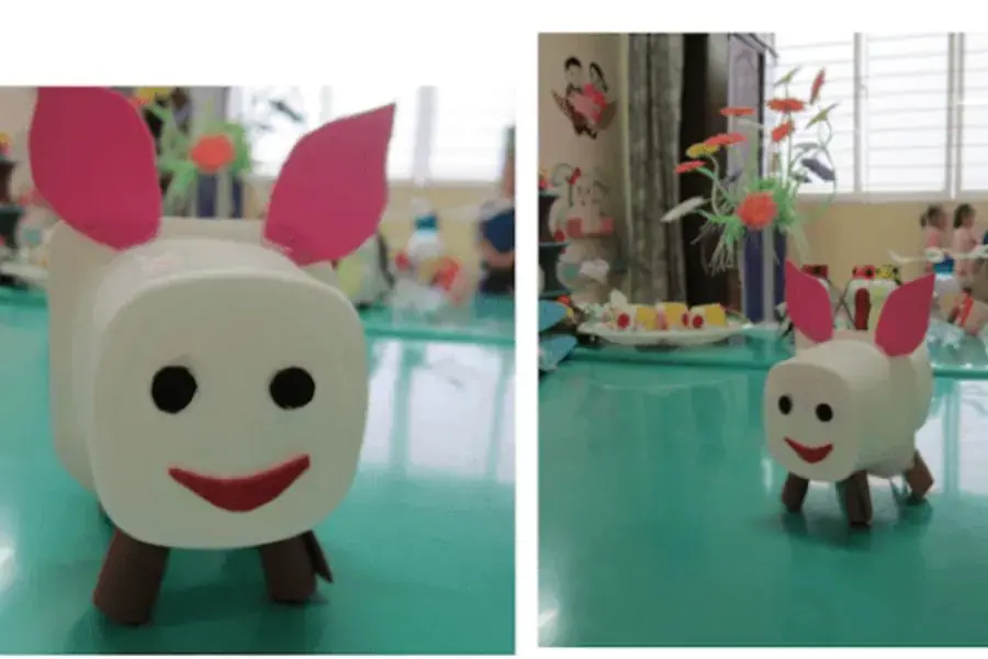 Thực hiện làm con lợn từ vỏ hộp sữa chua đơn giản