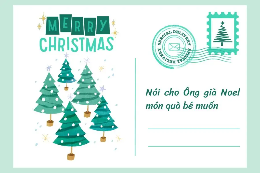 Viết ra món quà mà các bé muốn nhận từ ông già Noel vào thư nhé.
