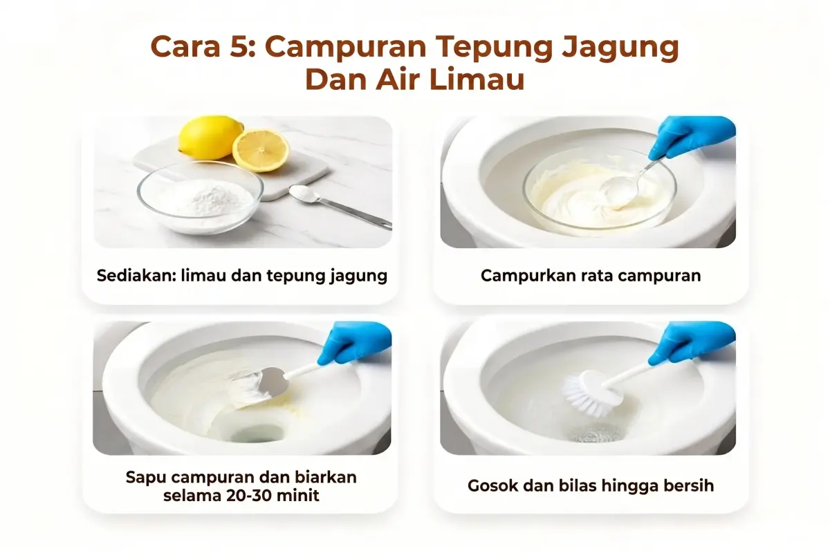 Campuran tepung jagung dan air lemon.