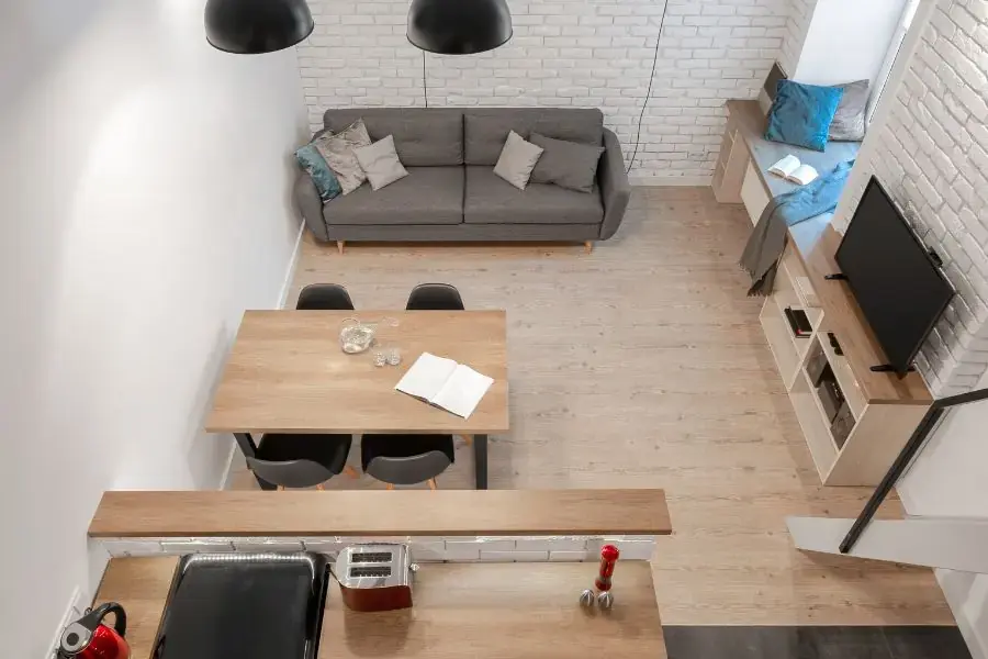 Thiết kế không gian mở cho căn hộ 30m2 2 phòng ngủ thêm thoáng rộng