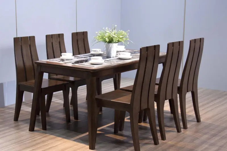 Mẫu bàn ăn 6 người tiêu chuẩn, phổ biến