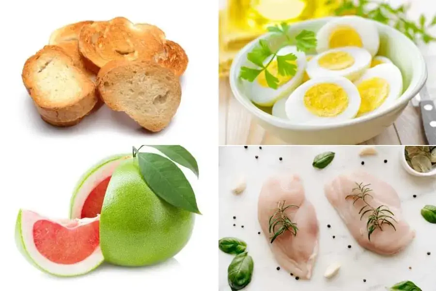 Các thực phẩm trong ngày 1