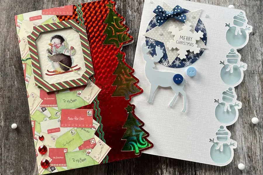 Những mẫu thiệp Noel được trang trí rất cầu kỳ.