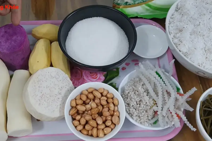 Nguyên liệu nấu chè bà ba