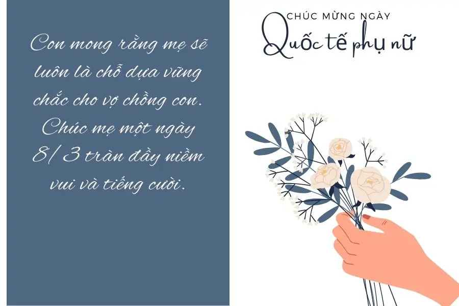 Những lời chúc 8/3 cho mẹ chồng đầy tinh tế và cảm xúc.