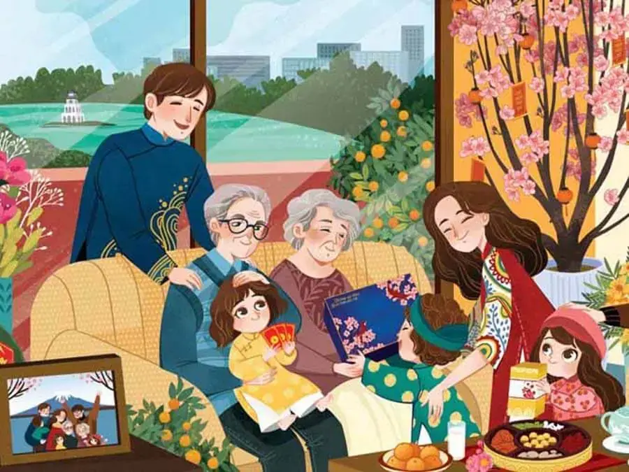 Vẽ tranh về đề tài Tết để trang trí lớp học Tết cũng là cách làm cho lớp học có không khí Tết hơn.
