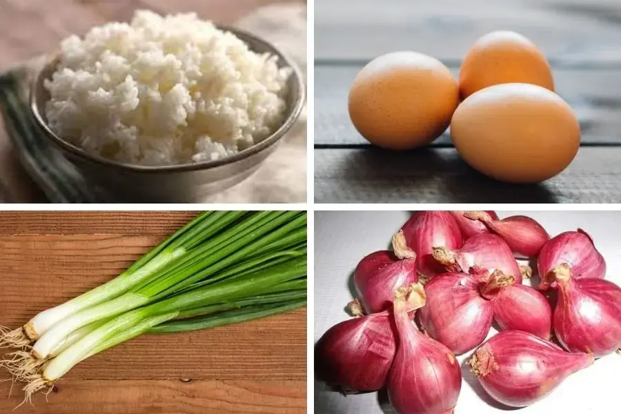 Nguyên liệu làm cơm chiên trứng