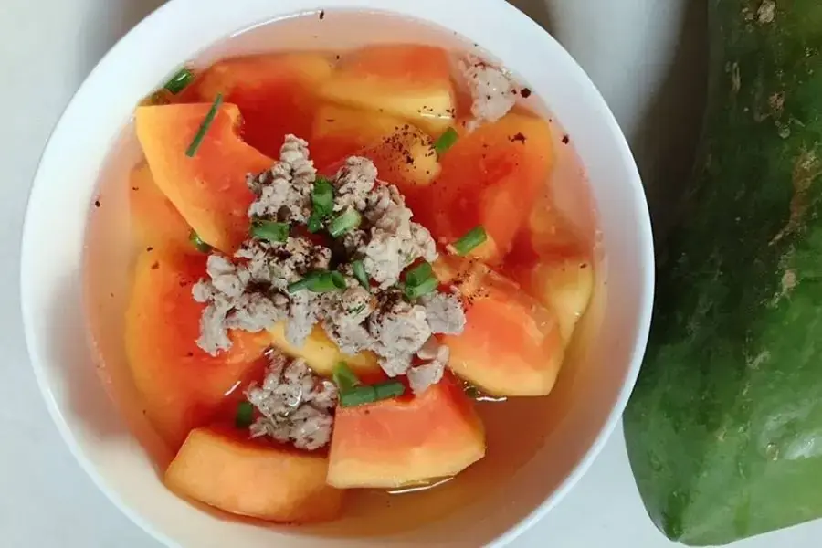 Canh đu đủ thịt băm