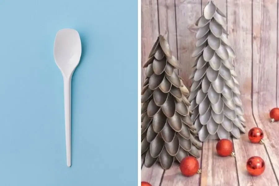 Ấn tượng với cây thông Noel làm từ muỗng nhựa.