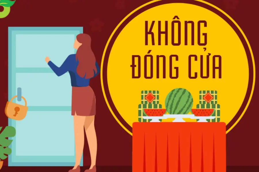 Không nên đóng cửa nhà vào ngày Tết.