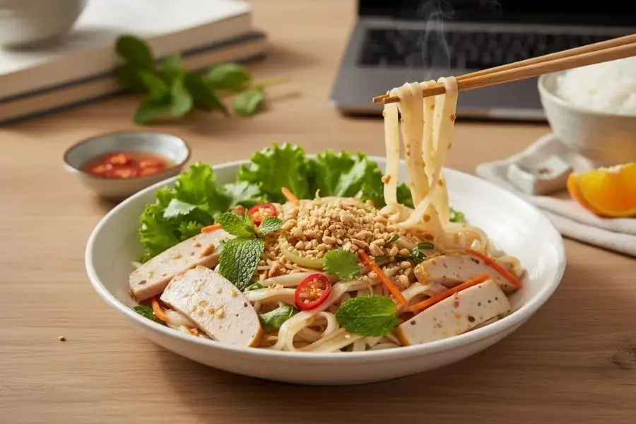 Miến xào thập cẩm "tủ lạnh còn gì xào nấy".