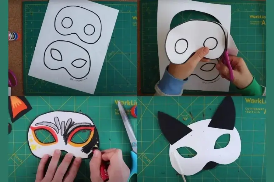Các bước làm mặt nạ Halloween độc đáo bằng giấy đơn giản.