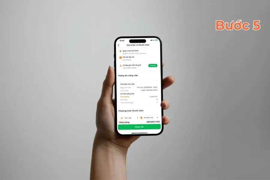 Kiểm tra lại thông tin và đăng việc.