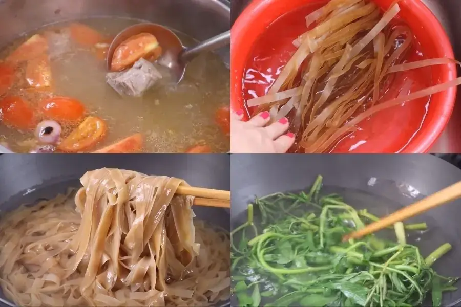 Trình bày và thưởng thức món Bánh đa cua
