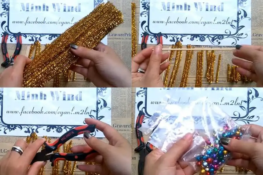 Chỉ cần 4 nguyên liệu để làm cây thông Noel bằng dây kẽm.