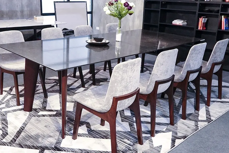 Bàn ăn 8 người phong cách châu Âu đơn giản, tinh tế