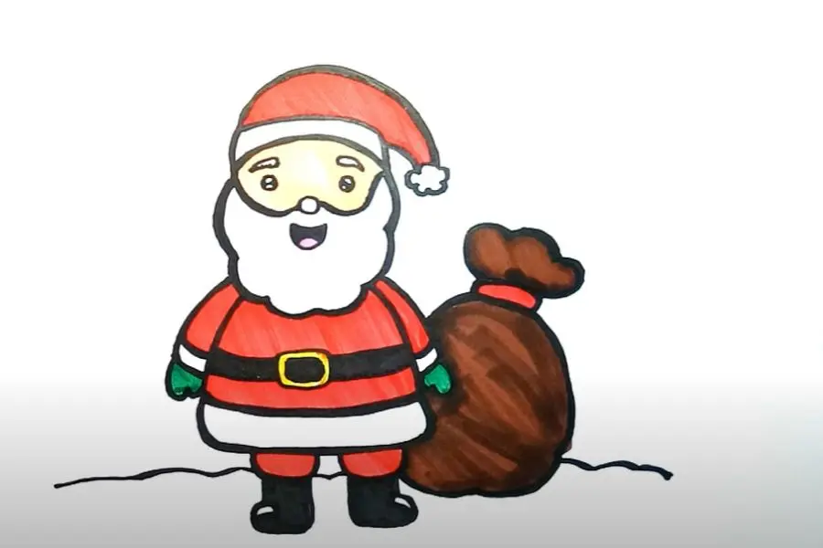 Tô màu đỏ cho Ông già Noel.