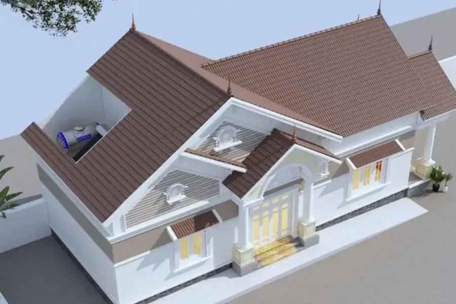 Trần nhà cấp 4 là bề mặt giới hạn diện tích căn phòng với khu vực gác mái