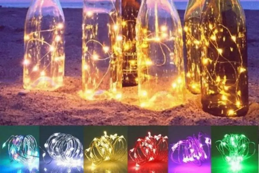 Trang trí phòng bằng đèn trong chai thủy tinh