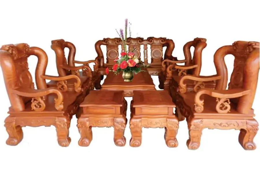 Kích thước bộ bàn ghế Đồng Kỵ được quy định theo đường kính của tay ghế