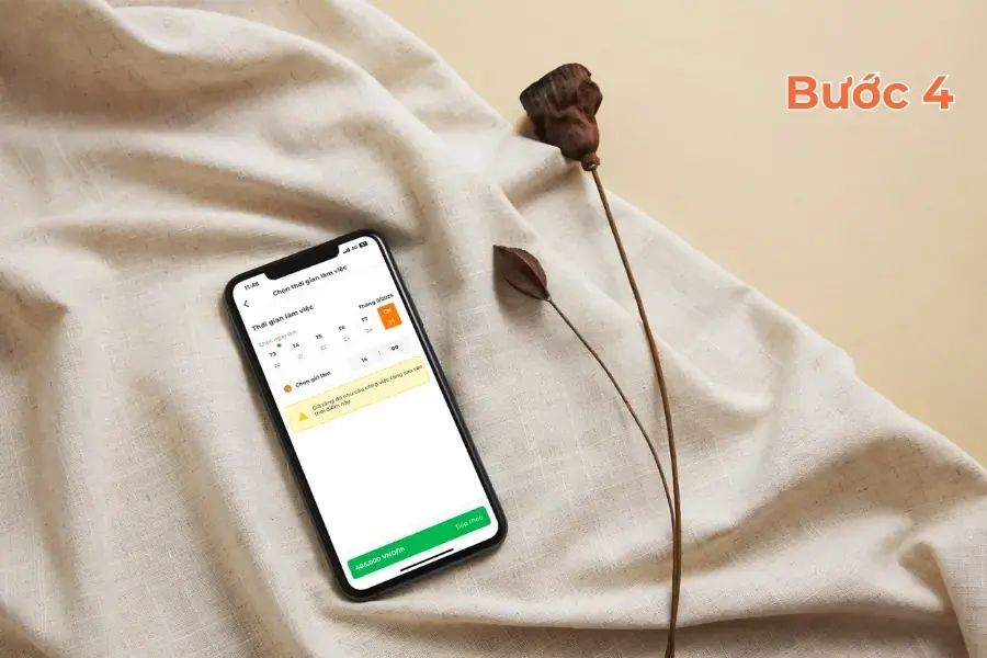 Chọn thời gian phù hợp với nhu cầu.
