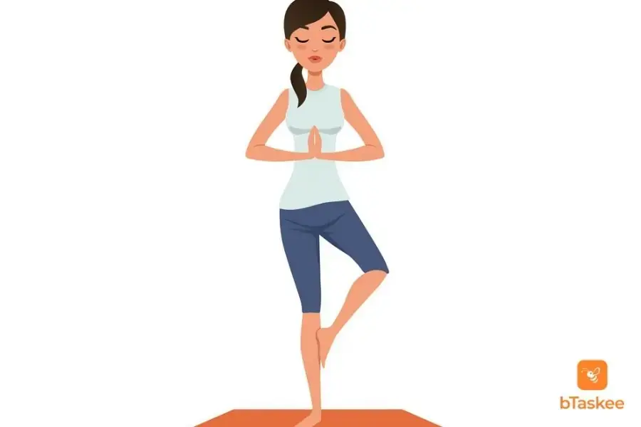Minh hoạt tư thế cái cây (tree pose)
