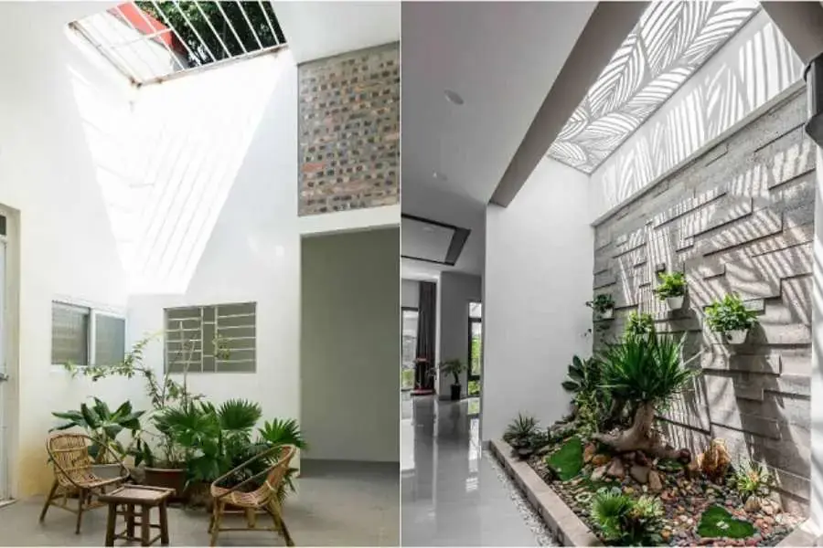Giếng trời đem đến ánh sáng tự nhiên cho ngôi nhà