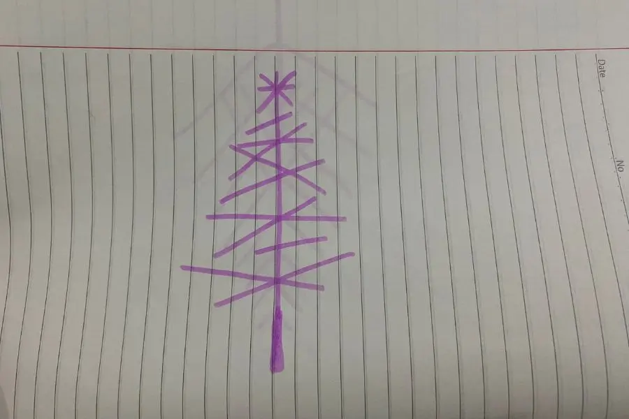 Chỉ bằng các đường thẳng cũng sẽ tạo nên cây thông Noel.