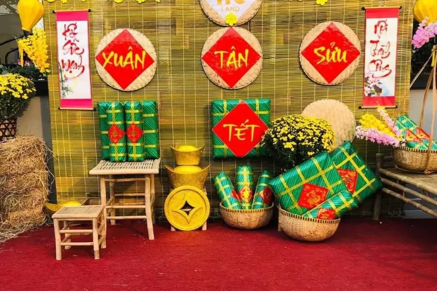 Mô hình bánh chưng, dưa hấu có thể mua dễ dàng hoặc tự làm ngay tại nhà.
