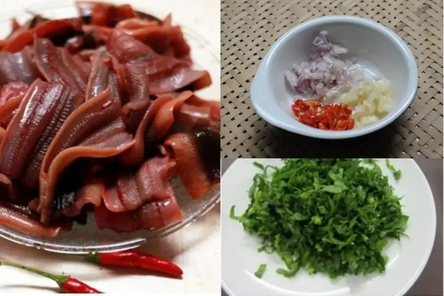 Sơ chế lươn và các nguyên liệu khác để nấu cháo