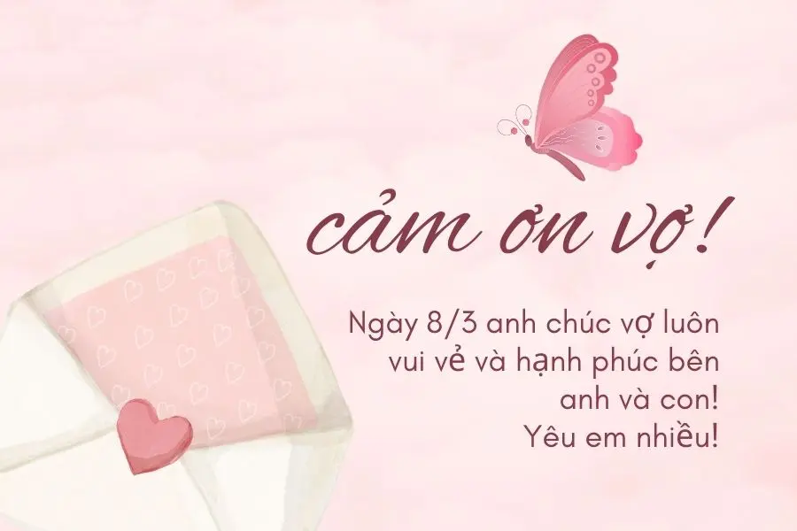 Mẫu thiệp tặng vợ ngày 8/3 đẹp số 9.