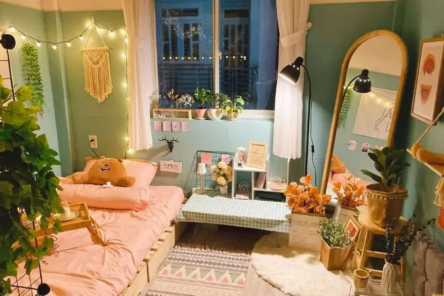 Mẫu phòng trọ Hàn Quốc đẹp, nhẹ nhàng và ấm cúng