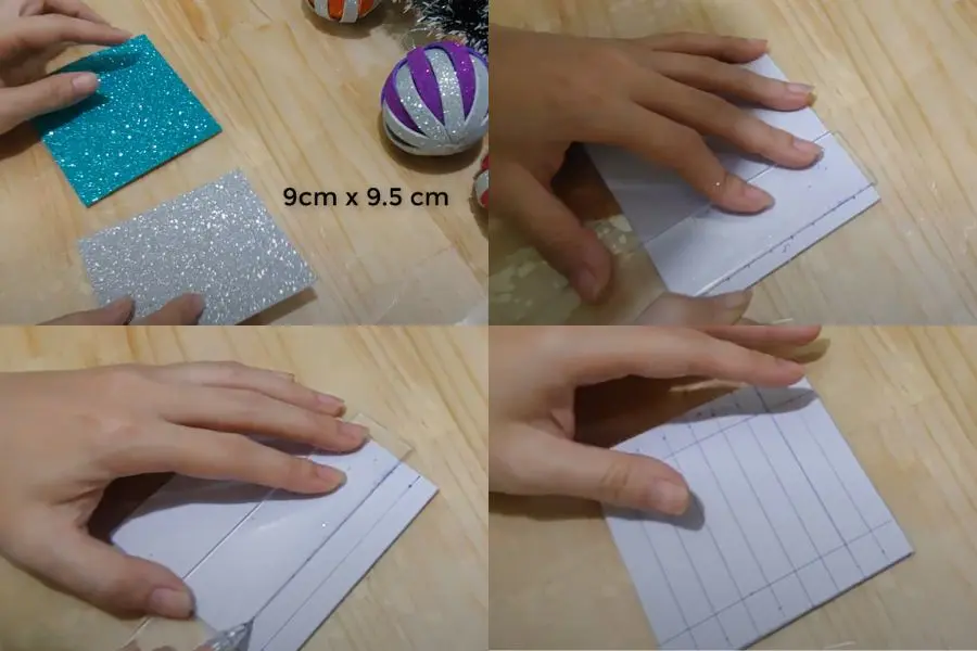 Chuẩn bị 2 miếng bìa xốp có 2 màu khác nhau.