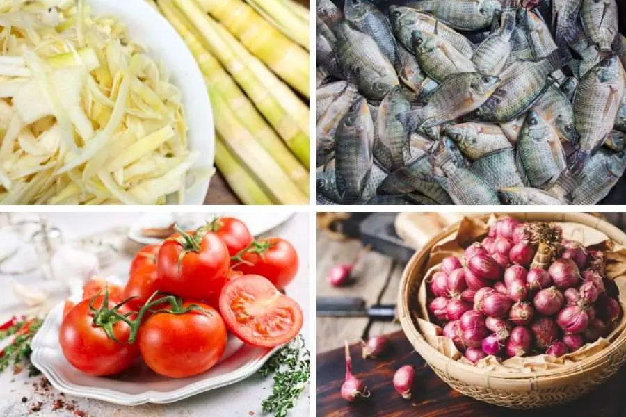 Chuẩn bị nguyên liệu nấu canh măng chua cá rô phi lạ miệng.
