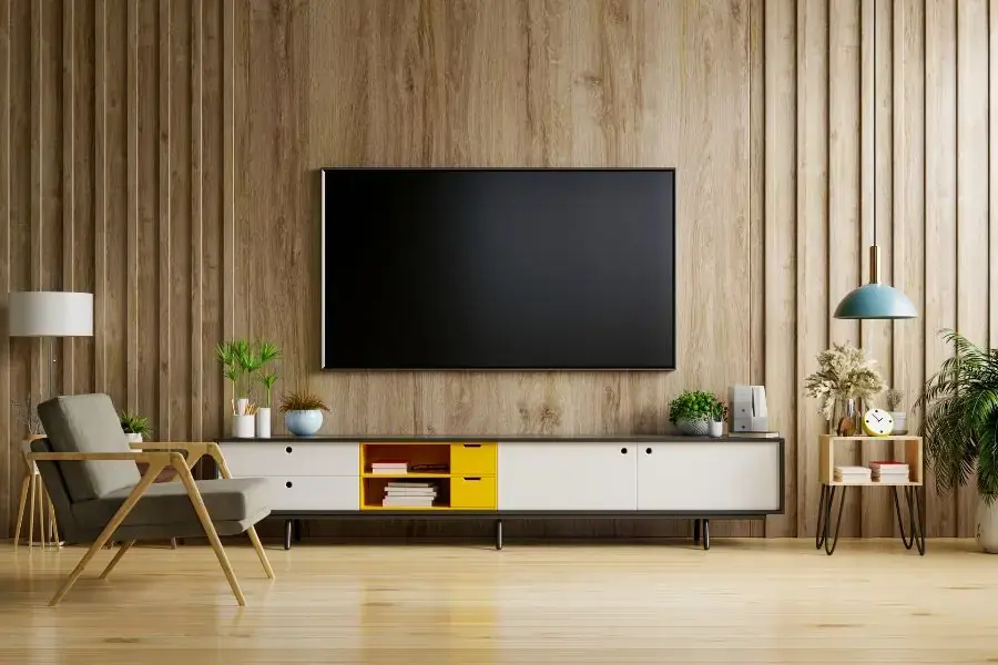 Lộng lẫy với phòng khách ốp gỗ 