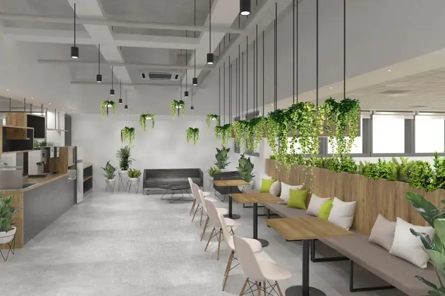 Pantry với nhiều cây xanh đẹp mắt, trong lành