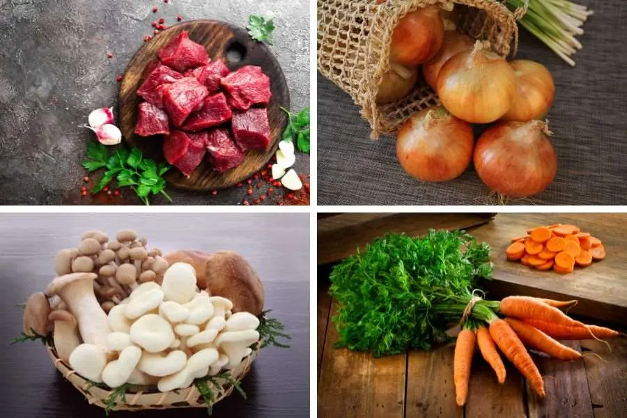 Chuẩn bị những nguyên liệu tươi ngon nấu canh nấm thịt bò.